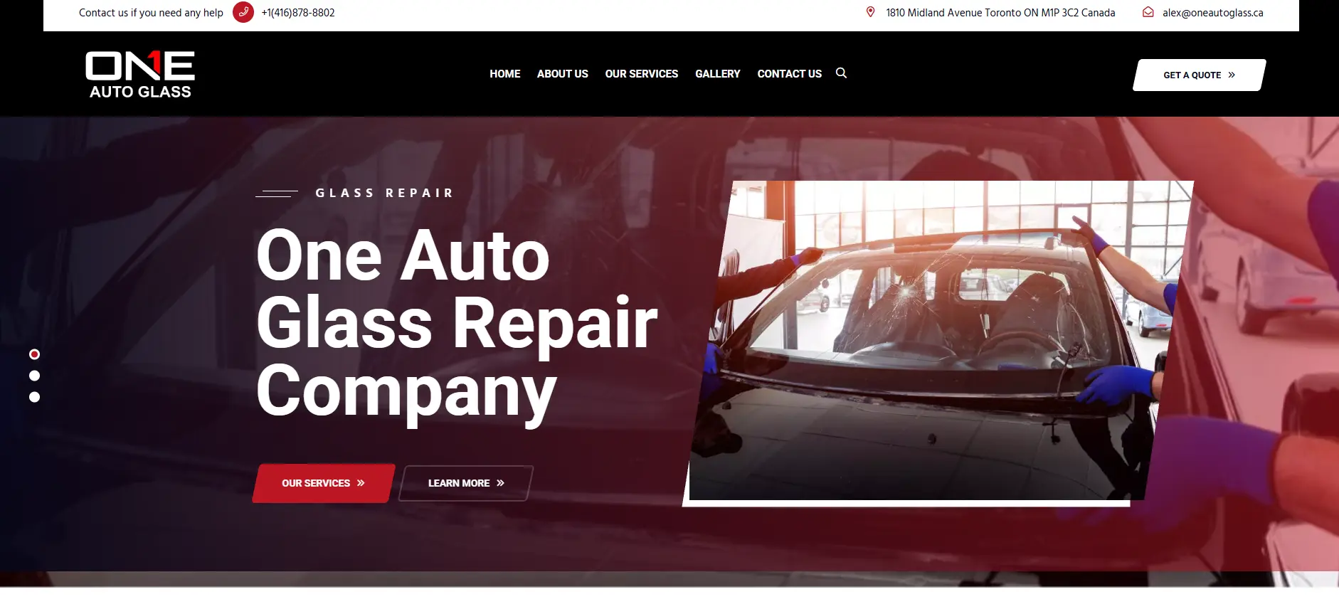 One Auto Glass website